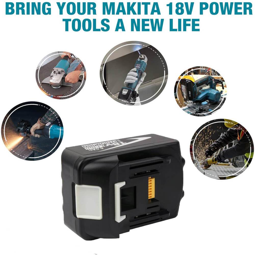 4 Pack For 18V 6Ah Makita BL1860B Battery Replacement & Dual Port Charger Starter Pack / Replacement charger for Makita 18V battery charger DC18RD - Image 4