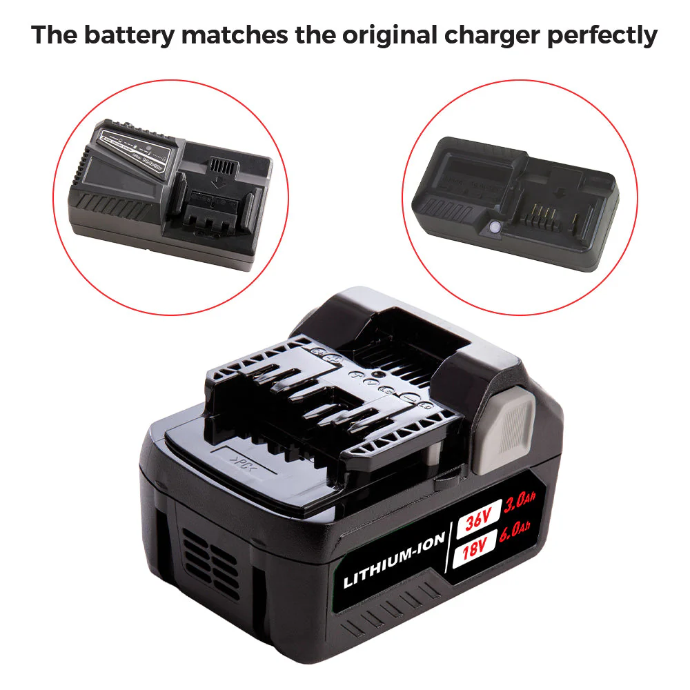 X2 18V/36V 6.0Ah Lithium-ion Replacement Battery for Metabo HPT(Hitachi)MultiVolt Battery / 371751M 372121M BSL36A18 BSL36B18 - Image 4