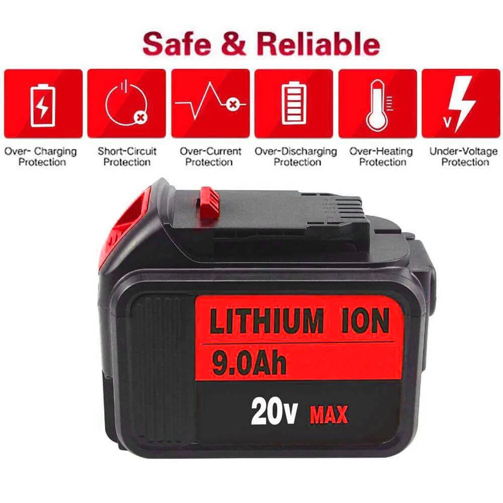 For DeWalt XR Battery 18V/20V 9Ah | DCB200 Replacement Battery 2 pack - Image 3