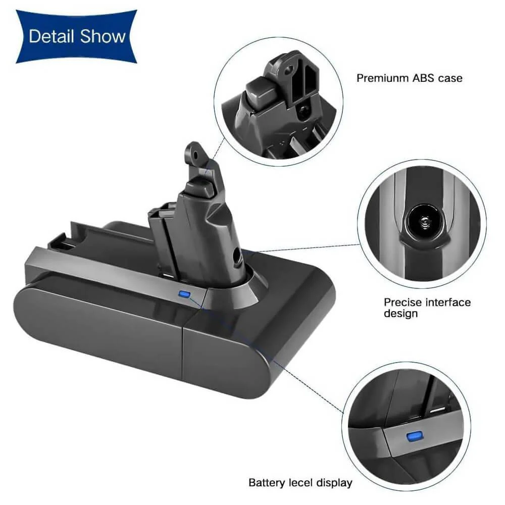 For Dyson V6 Upgraded Battery Replacement | 21.6V 6.4Ah DC58 SV03 DC59 Upgraded Battery - Image 3