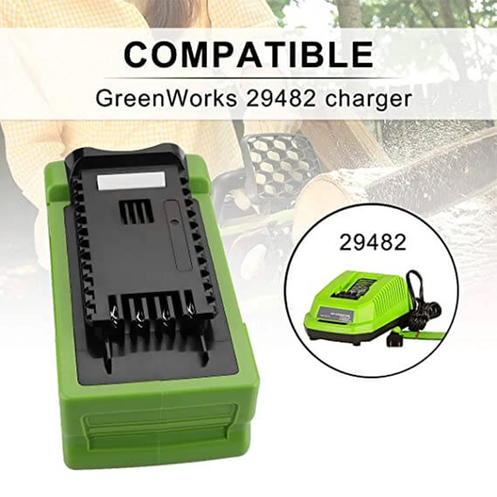 For GreenWorks 40V 6.0Ah Battery Replacement | Lithium Battery 29472 29462 Battery For GreenWorks 40V G-MAX Power Tools (Not for Gen1) 2Pack - Image 3