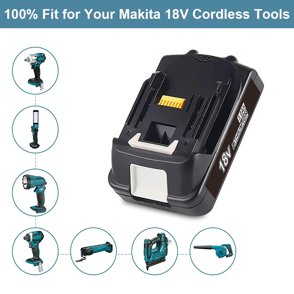 For Makita 18V Battery 3Ah Replacement | BL1830 Li-ion Batteries 3 Pack - Image 3