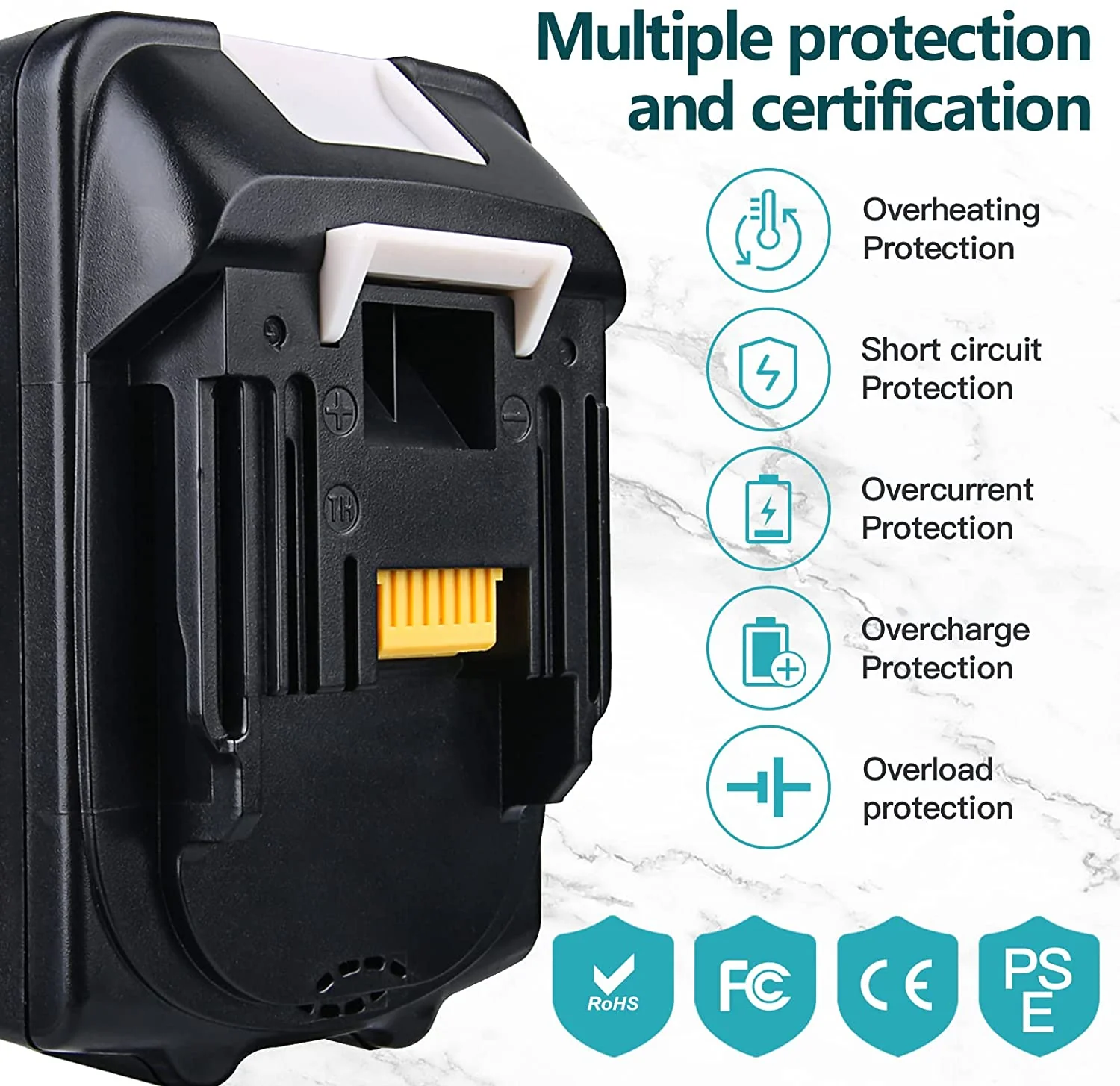 For Makita 18V Battery 6.0Ah Replacement | BL1860 Battery - Image 2