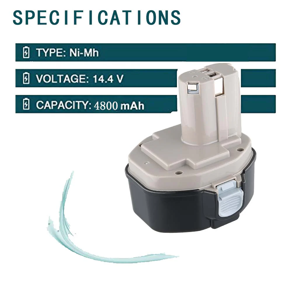 For Makita Battery 14.4V 4.8Ah Replacement | PA14 Ni-Mh Battery 3 Pack - Image 3