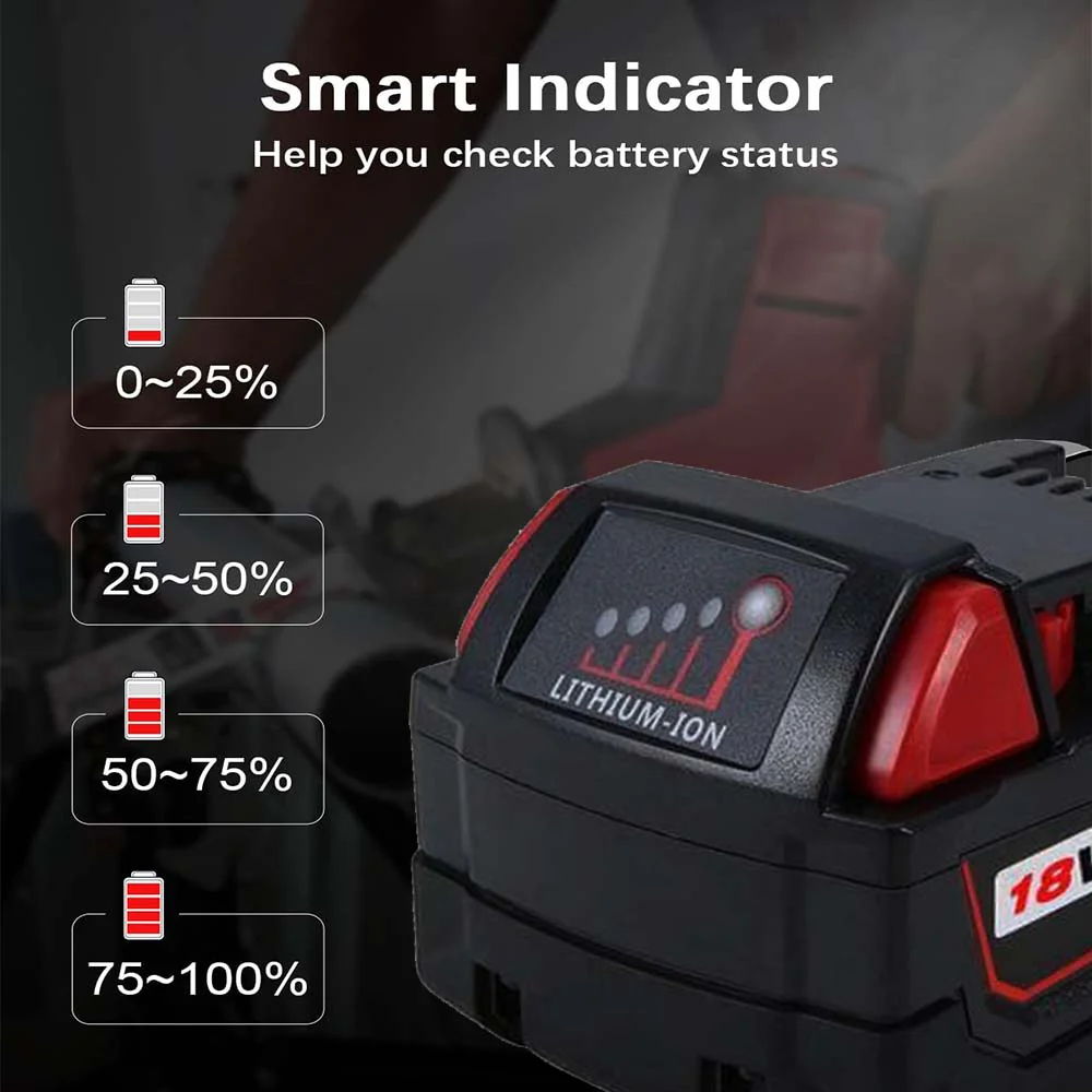 For Milwaukee 18V Battery 5Ah Replacement | M 18 Battery - Image 4