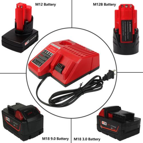 For Milwaukee 18V 9Ah&6Ah Battery Replacement & For Milwaukee Replacement Battery Charger | M 12-18C 12V-18V Lithium Battery Charger - Image 8