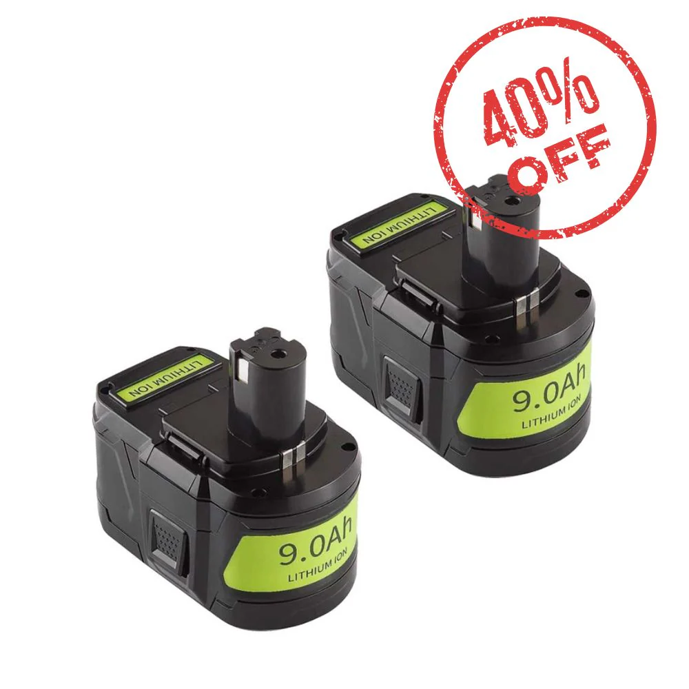 For Ryobi 18V 9Ah Battery Replacement | P108 batteries 2 Pack