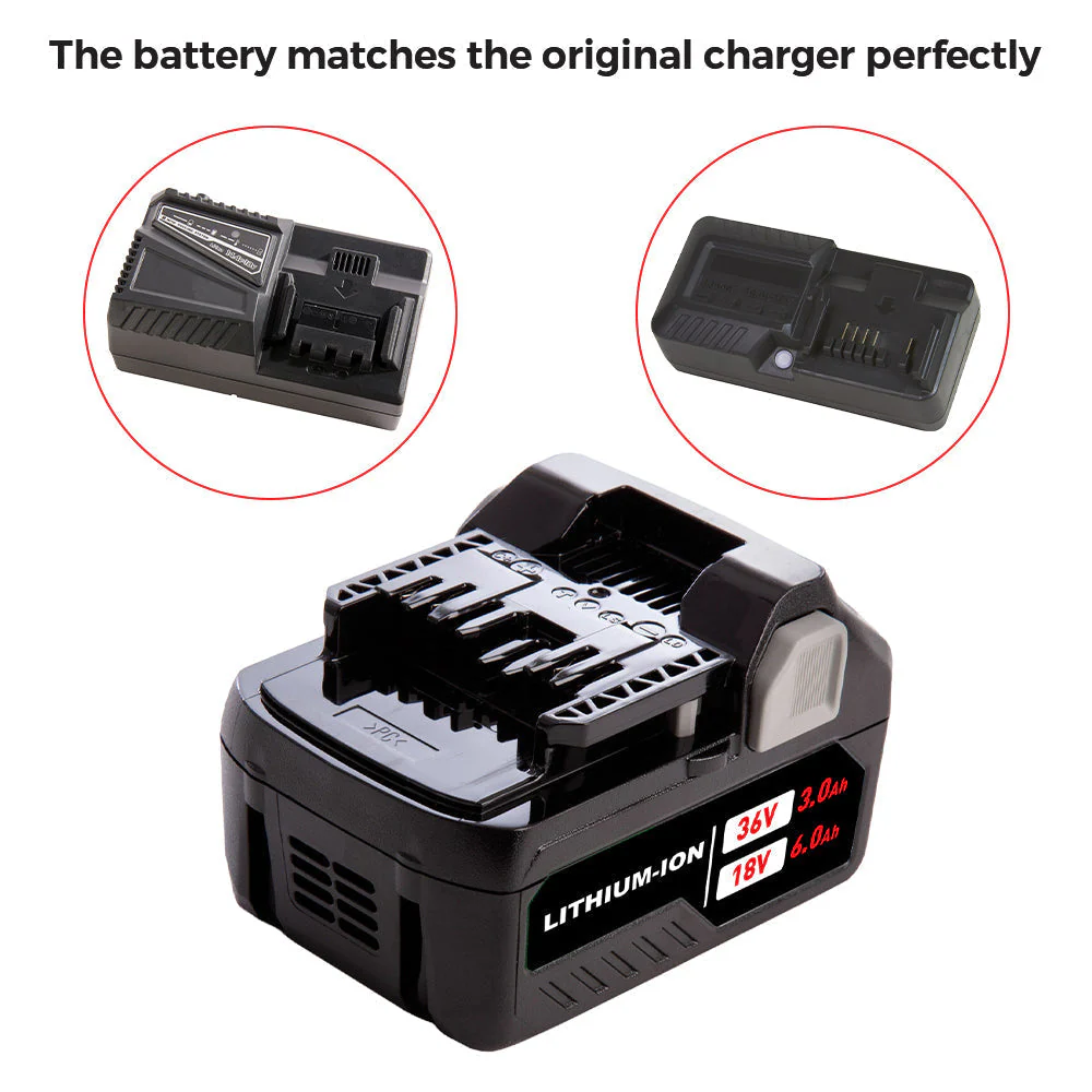 X4 18V/36V 6.0Ah Lithium-ion Replacement Battery for Metabo HPT（Hitachi）MultiVolt Battery / 371751M 372121M BSL36A18 BSL36B18 - Image 4